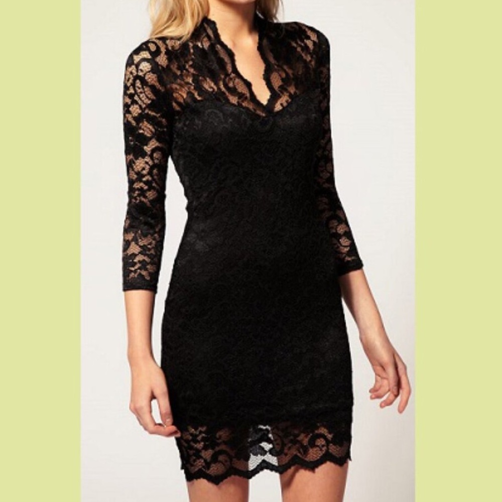 ASOS Black Lace Mini Dress